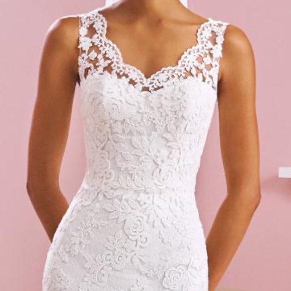 White One Plus Size Wedding Gown - Picture 3 of 8